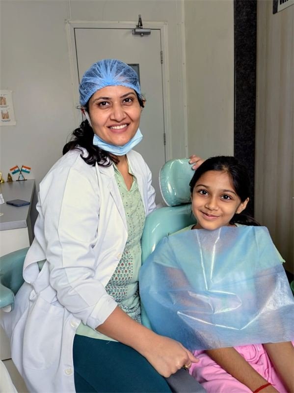 Child at a pediatric dentistry check-up at Smile Makers, Hadapsar